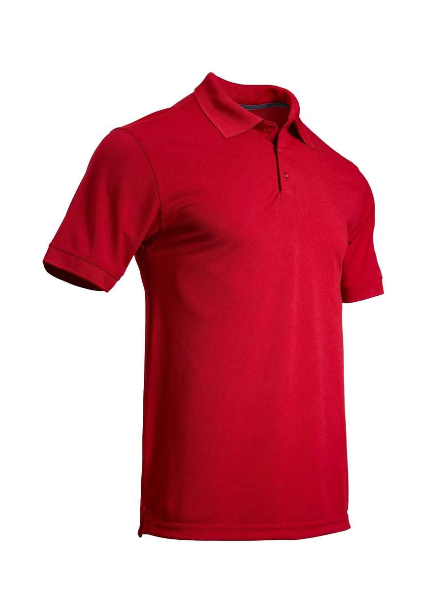 Polo Shirt Pique - Men's Solid Red Pique Polo Shirt,