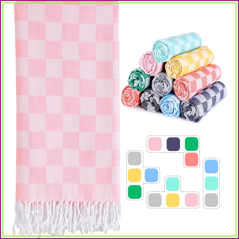 Beach Towel Large - Travel Vacation Essentials Turkish Beach Towel