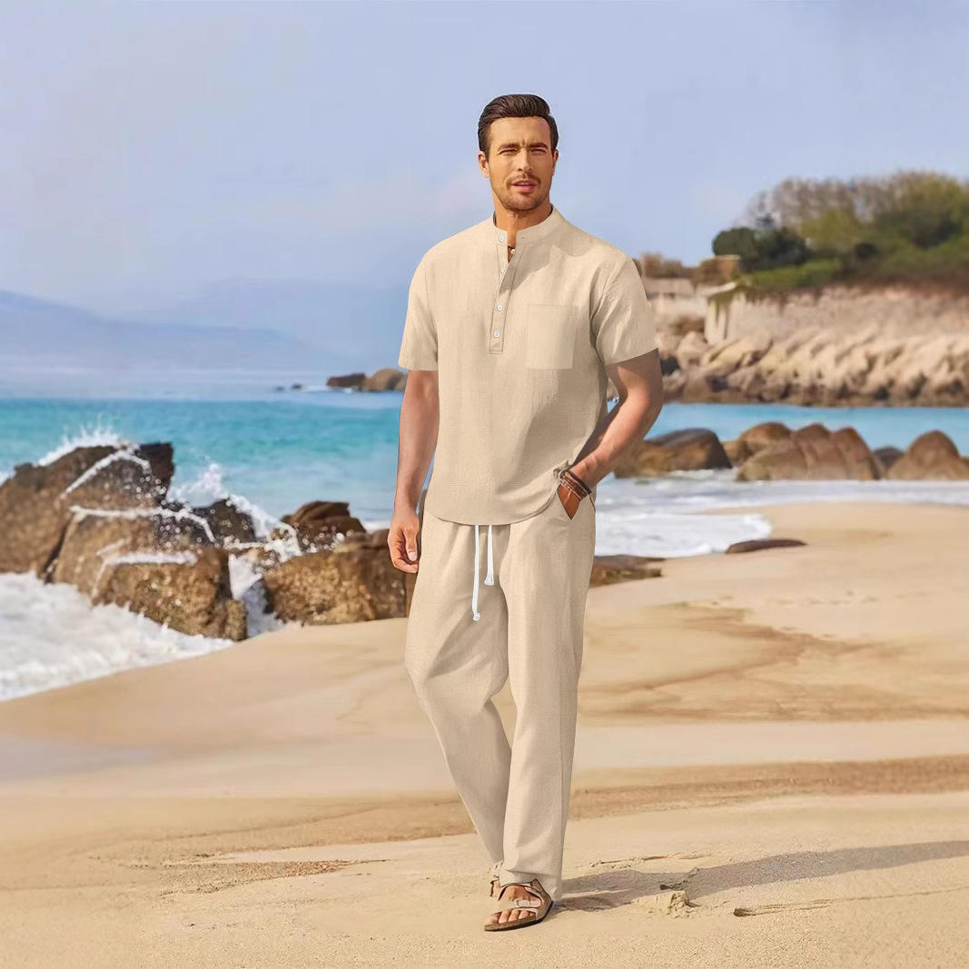 Loose Casual Cotton Linen Men' – обзор и цена Linen Shirt Breathable