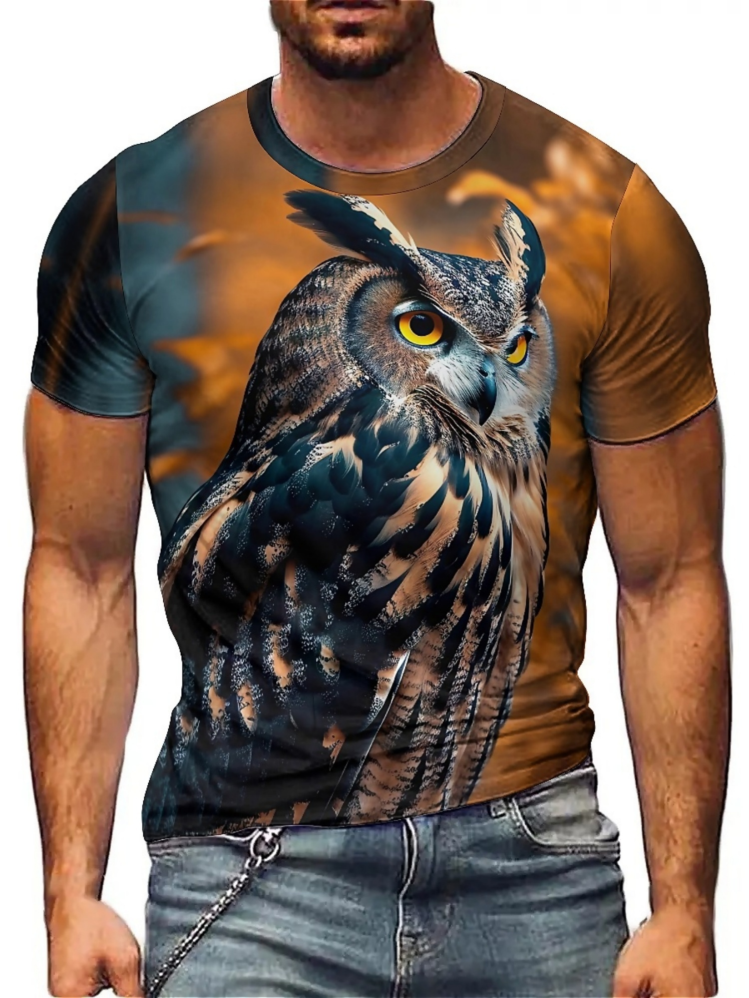 Men's & Women's 3D Print Owl G – обзор и цена Tee Graphic Print