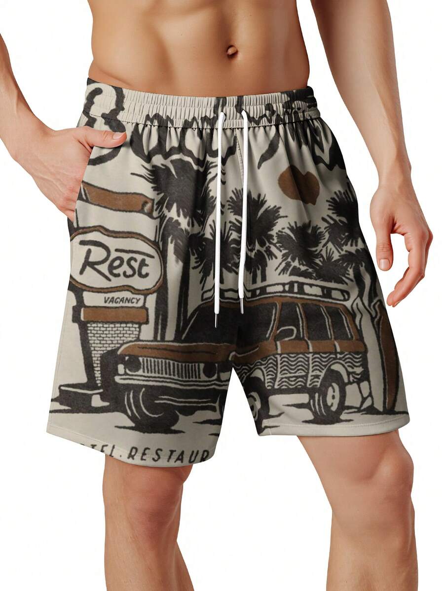 Mens Beach Trip Print Board Sh – обзор и цена Swim Trunk Quick Dry
