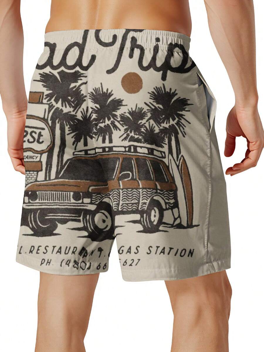 Mens Beach Trip Print Board Sh – обзор и цена Swim Trunk Quick Dry