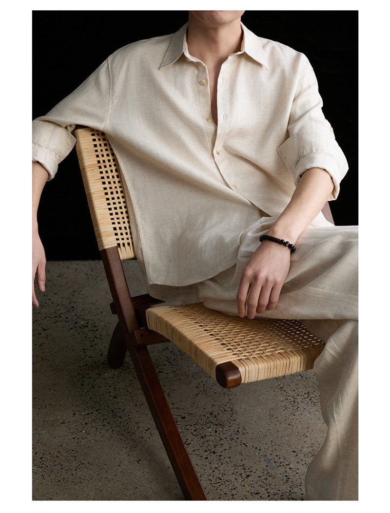 High-end Natural Linen Men's S – обзор и цена Linen Shirt Breathable