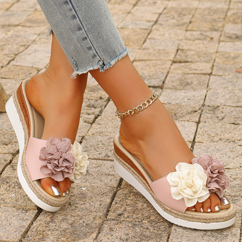 Women's Pink Flower Decor Plat – обзор и цена Espadrille Slip On