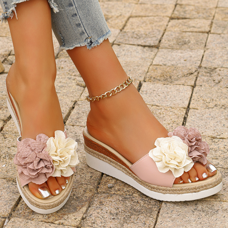 Women's Pink Flower Decor Plat – обзор и цена Espadrille Slip On