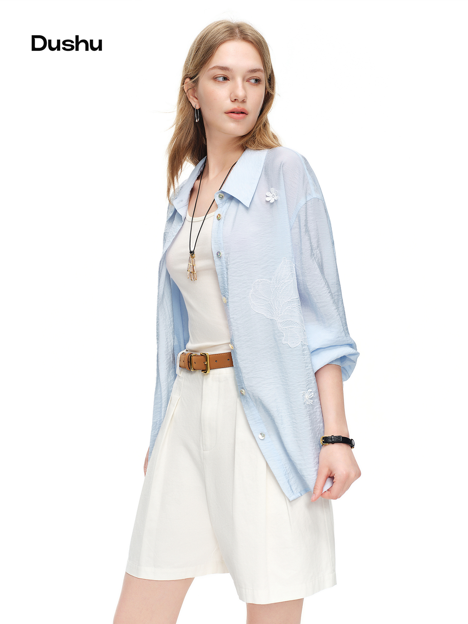 DUSHU 2026 Summer Women's Ligh – обзор и цена Resort Shirt Floral