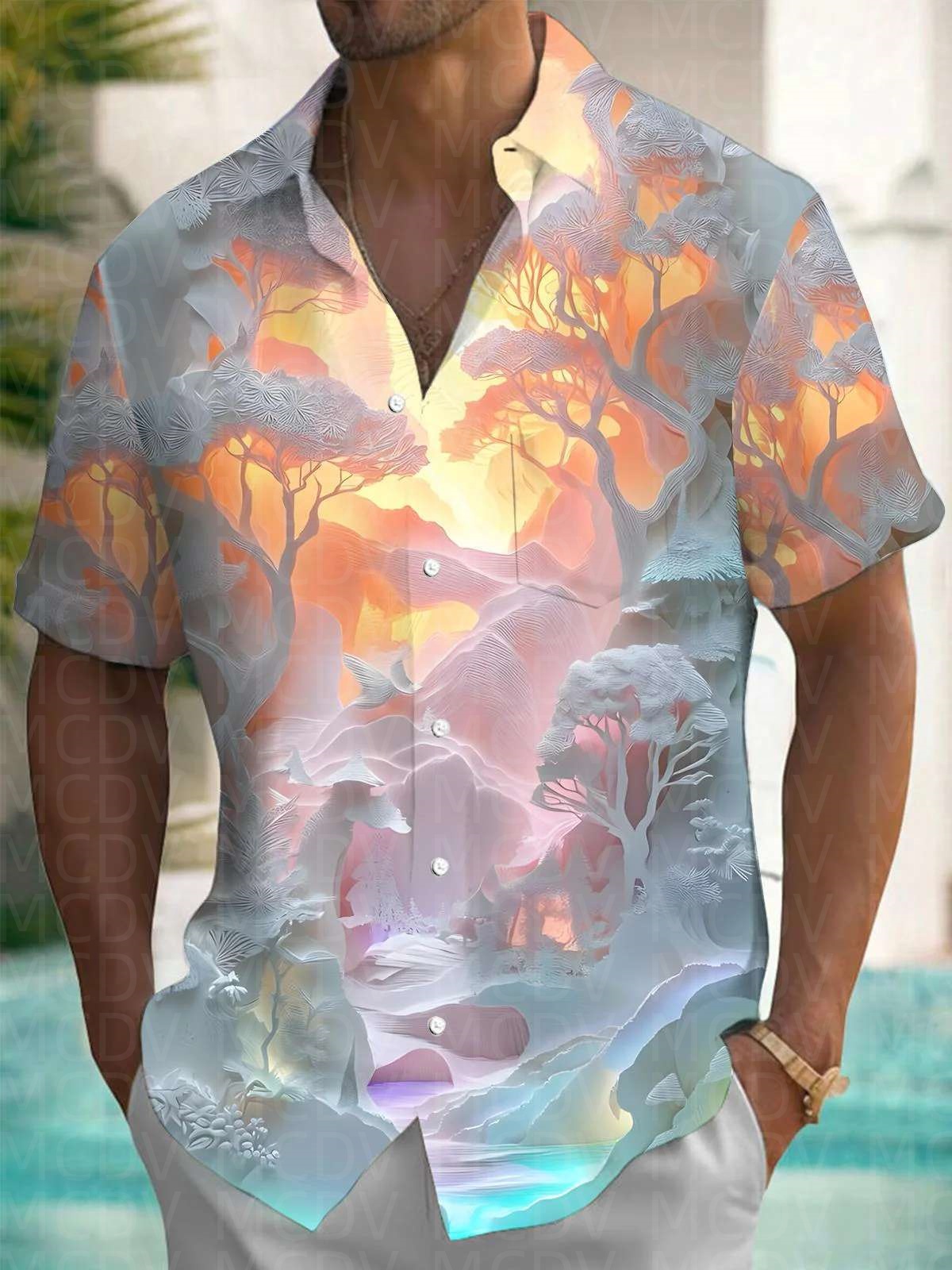 Trump Pattern Men's Hawaiian S – обзор и цена Shirt Camp Collar