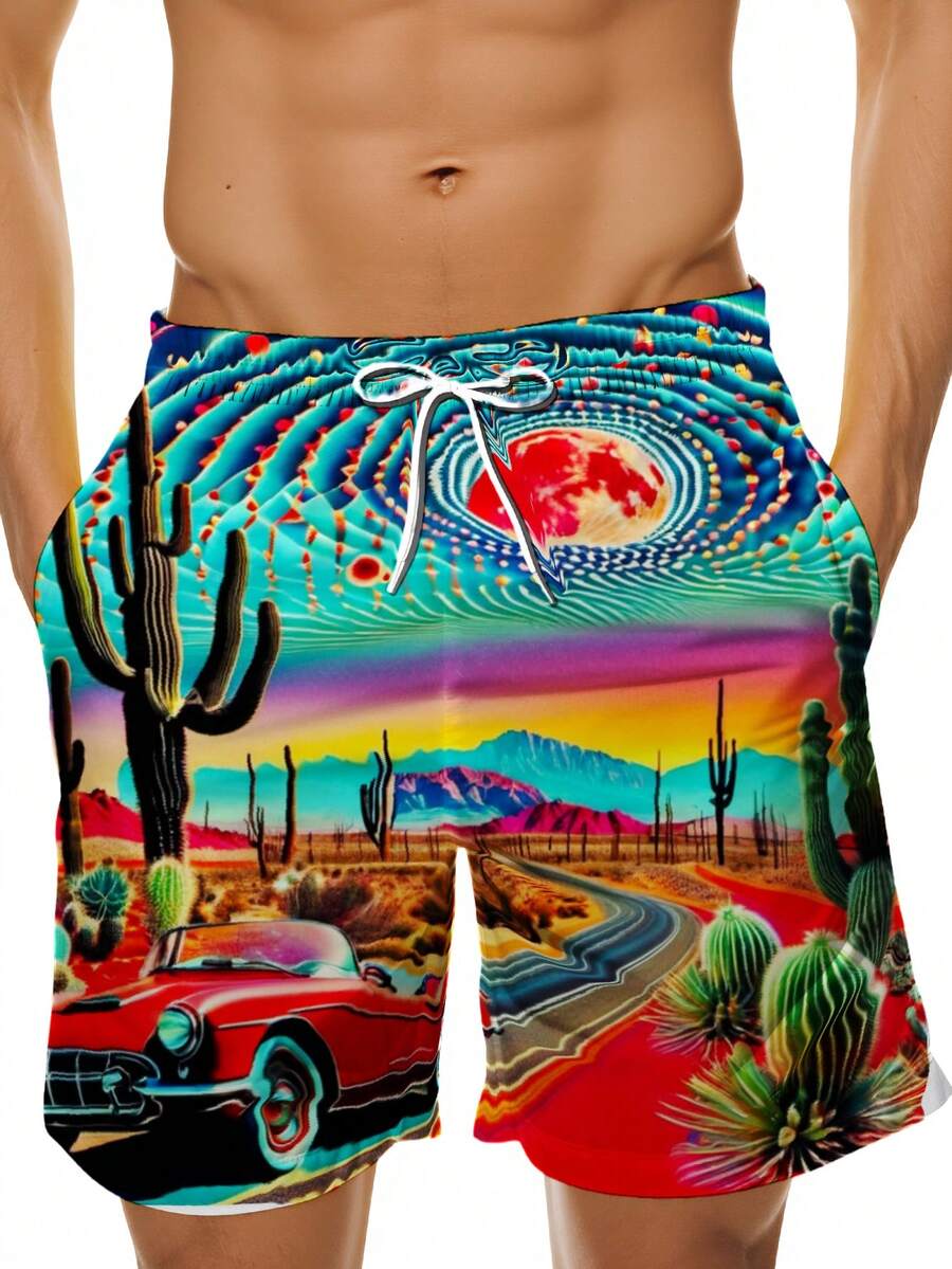 Mens Desert Scene Swim Trunks  – обзор и цена Swim Trunk Quick Dry