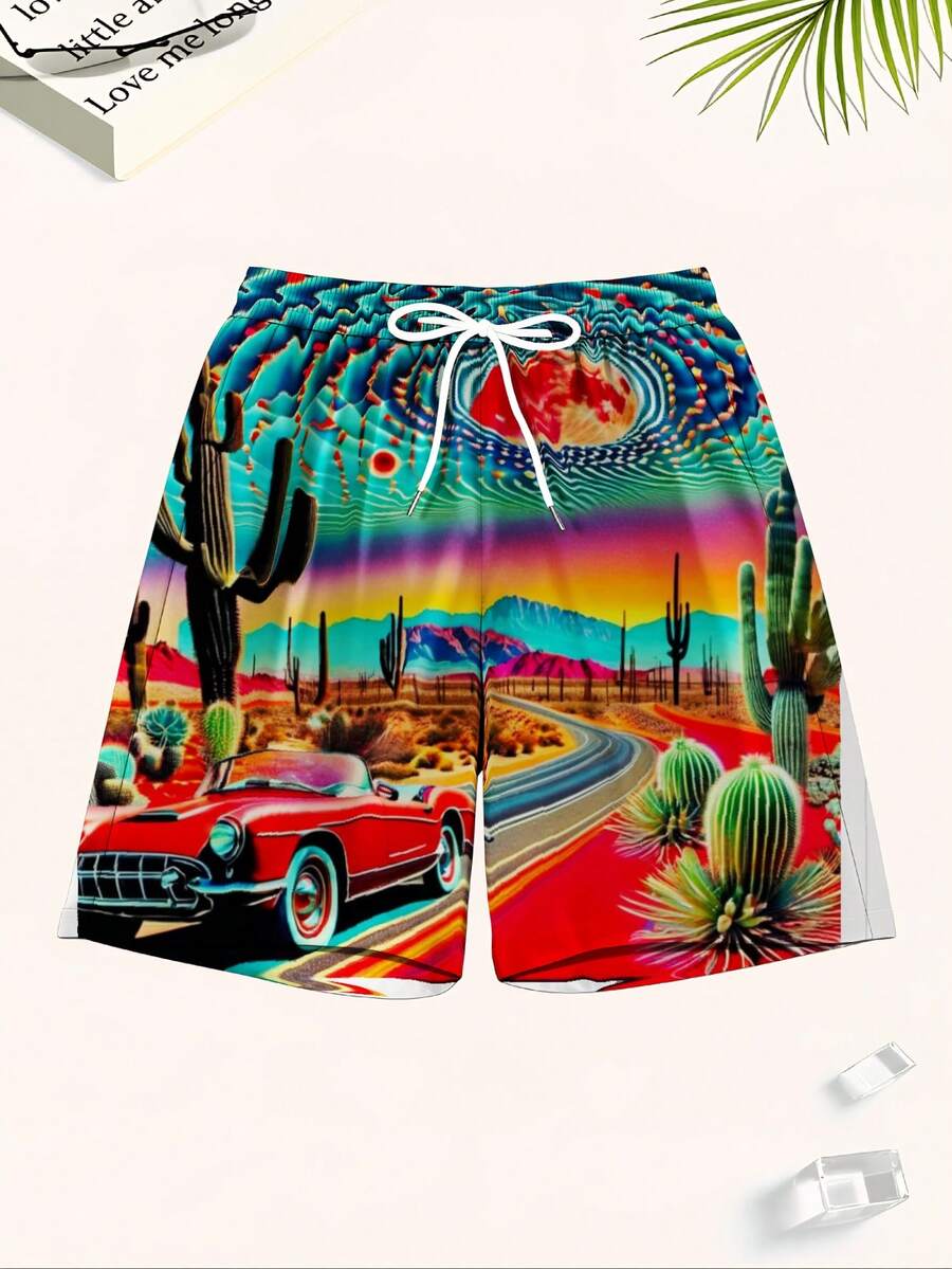 Mens Desert Scene Swim Trunks  – обзор и цена Swim Trunk Quick Dry