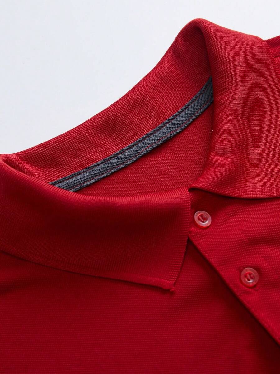 Men's Solid Red Pique Polo Shi – обзор и цена Polo Shirt Pique