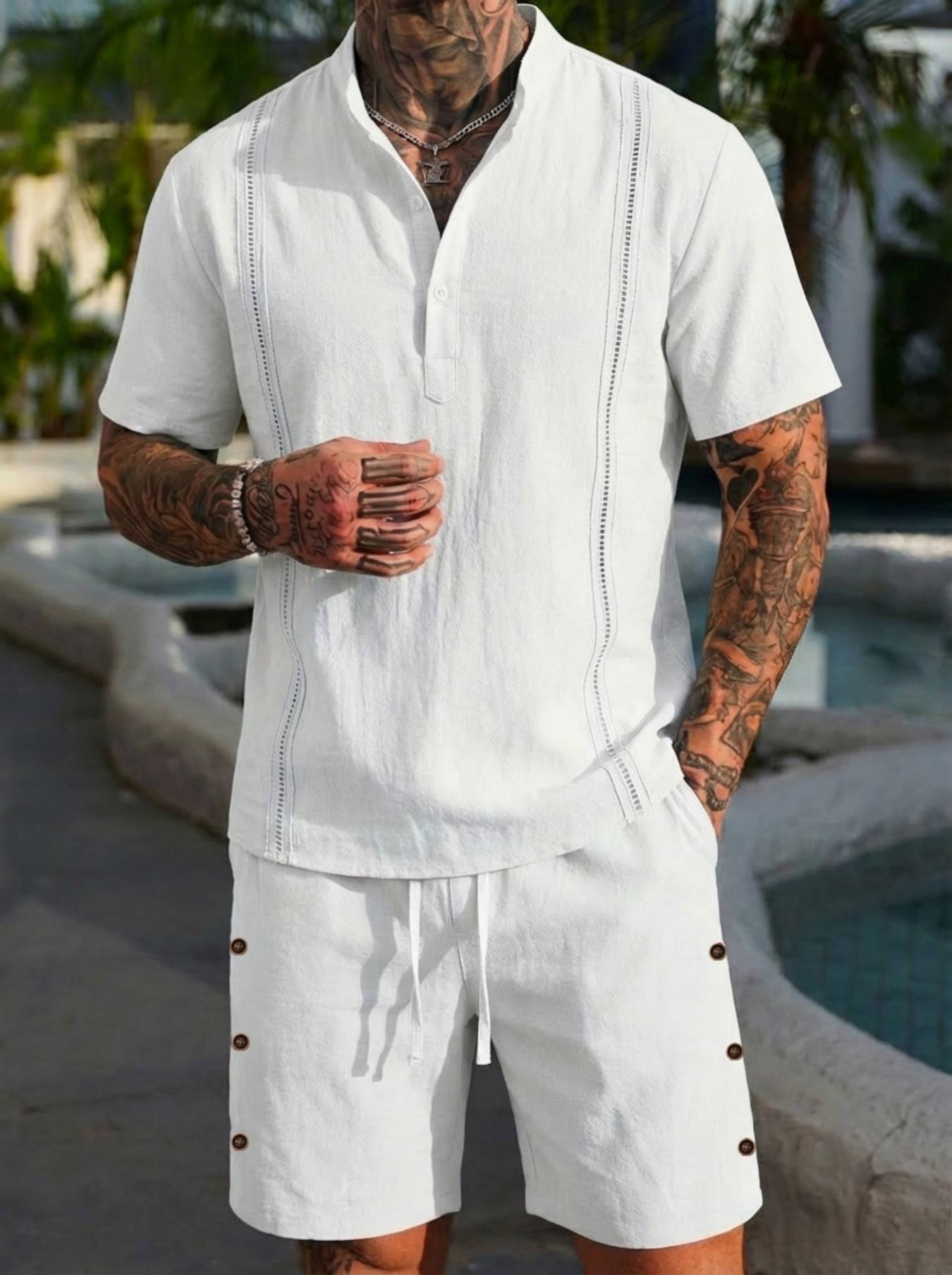 2026 men's summer beach casual – обзор и цена Short Linen Drawstring