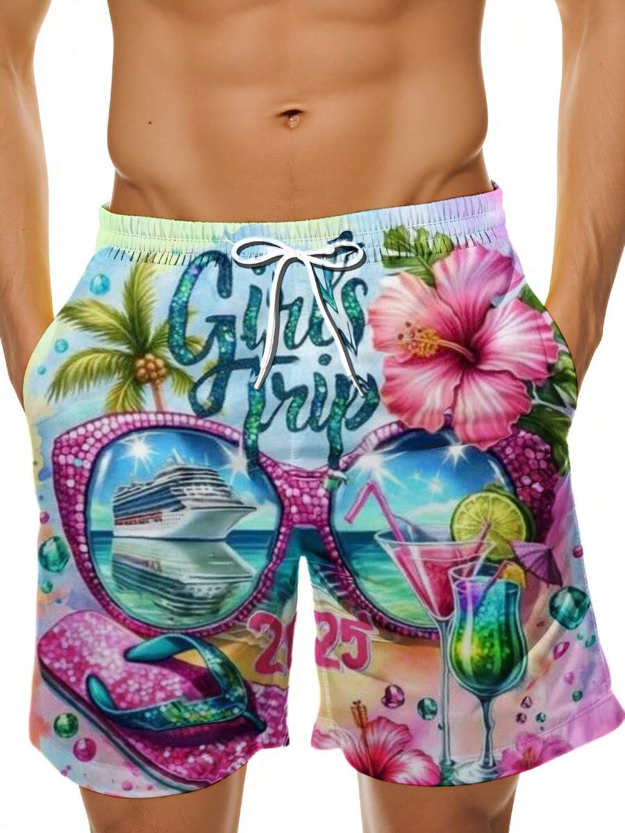 Mens Beach Swim Trunks 3D Prin – обзор и цена Swim Trunk Quick Dry