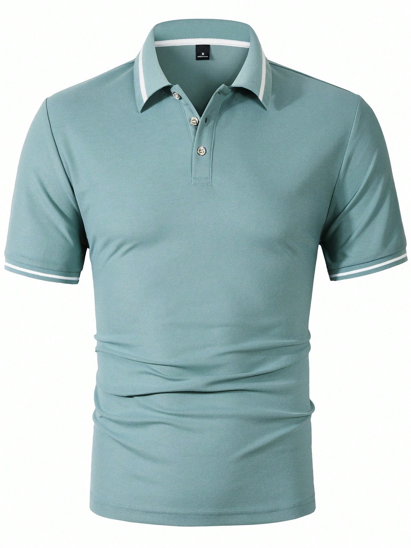 Men's Light Teal Short Sleeve  – обзор и цена Polo Shirt Pique