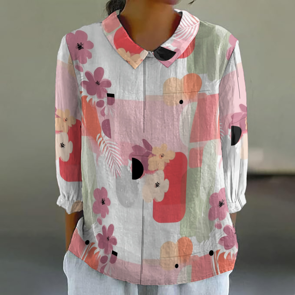 Women's Floral Shirt Cute 3/4  – обзор и цена Resort Shirt Floral