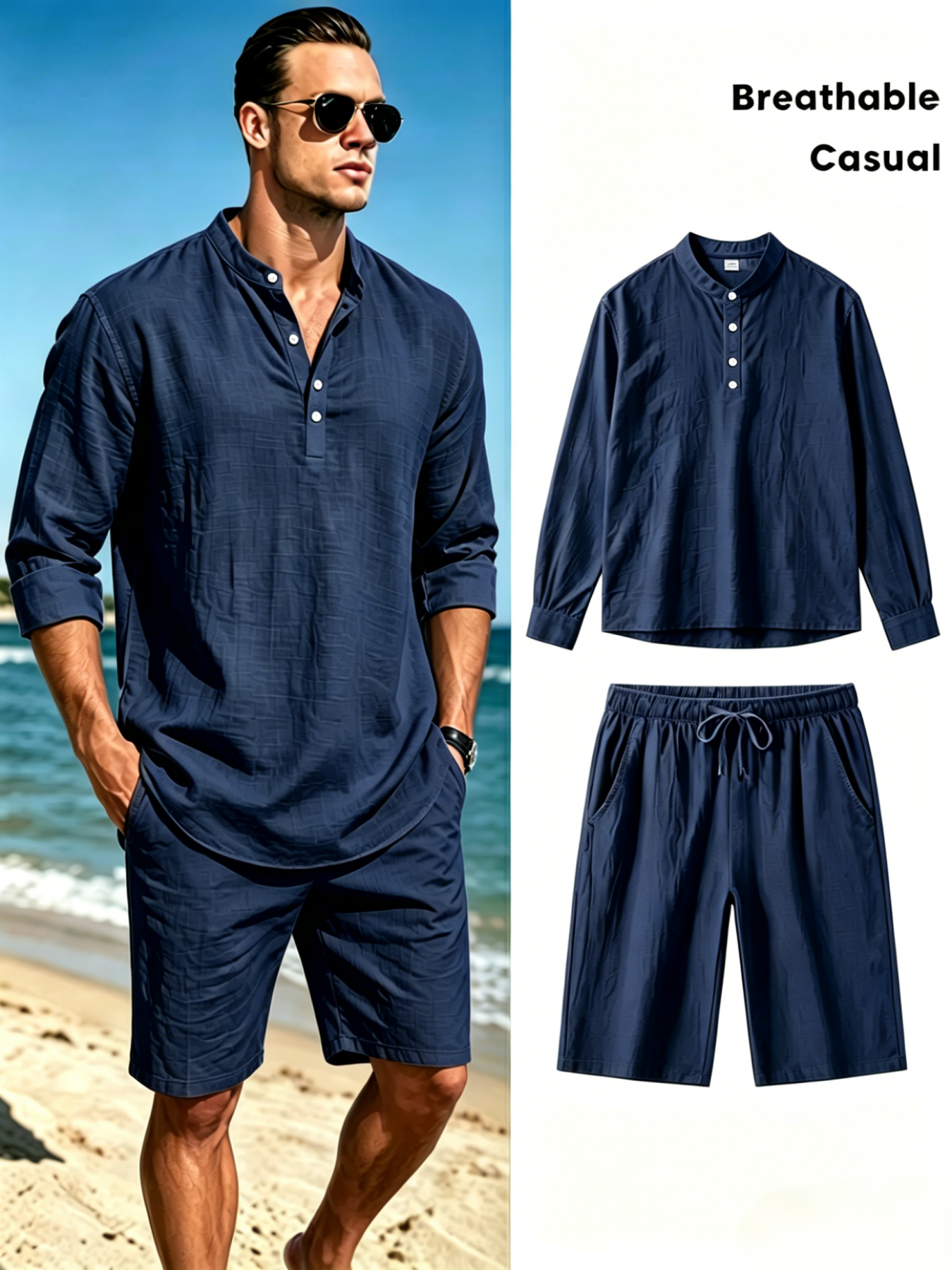 mens cotton linen henley shirt – обзор и цена Linen Shirt Breathable