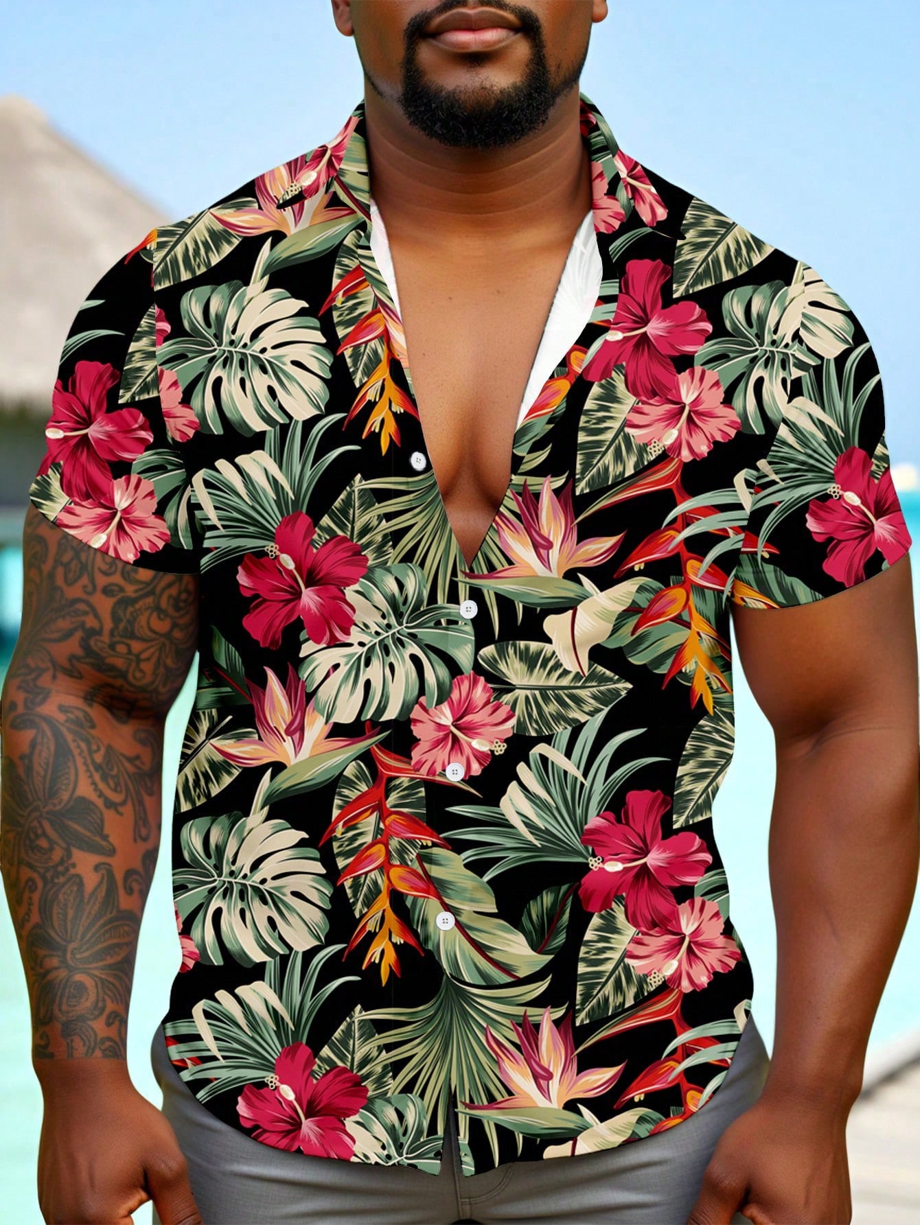 Casual Hawaiian Shirt Men Trop – обзор и цена Resort Shirt Floral