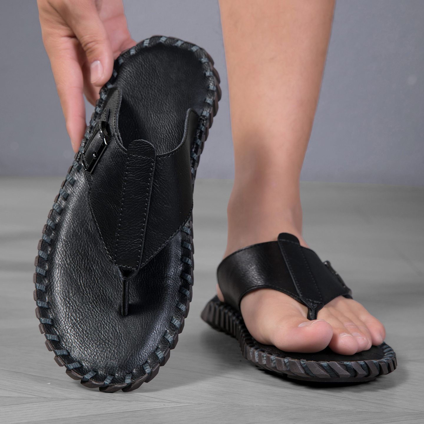 2026 Summer New Men's Plus Siz – обзор и цена Flip Flop Leather Men