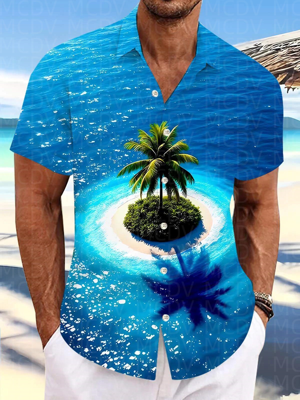 Motorcycle Pattern Men's Hawai – обзор и цена Shirt Camp Collar