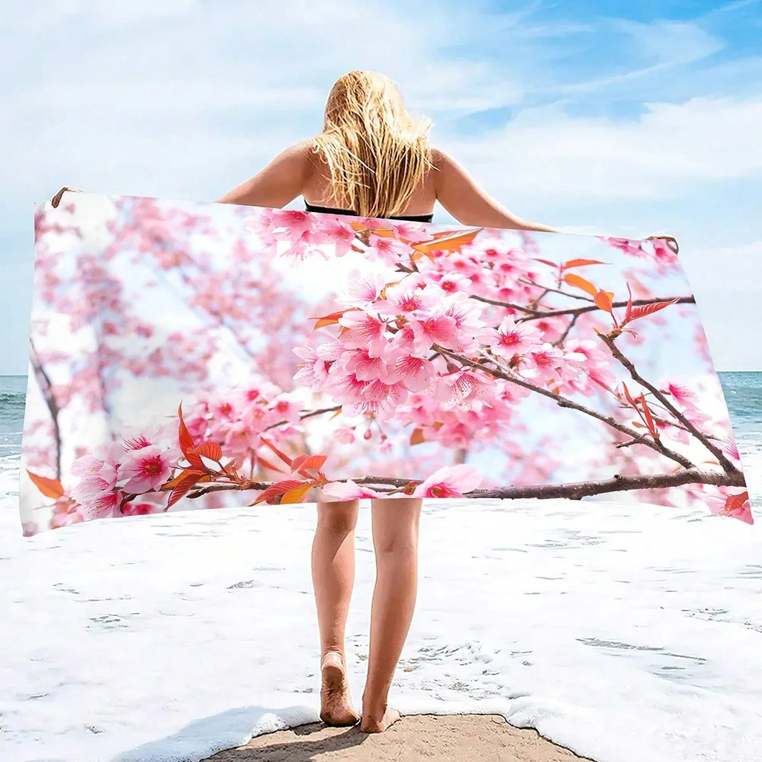 Pink Ry Bloms Sand Free Beach  – обзор и цена Beach Towel Large