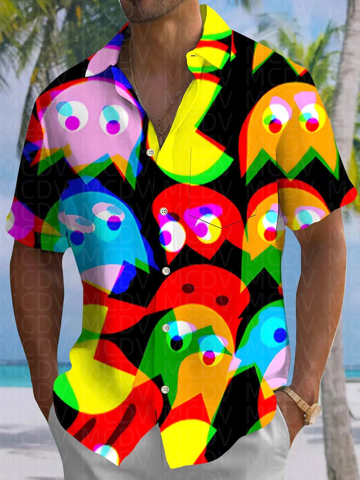 Insects Pattern Men's Hawaiian – обзор и цена Shirt Camp Collar