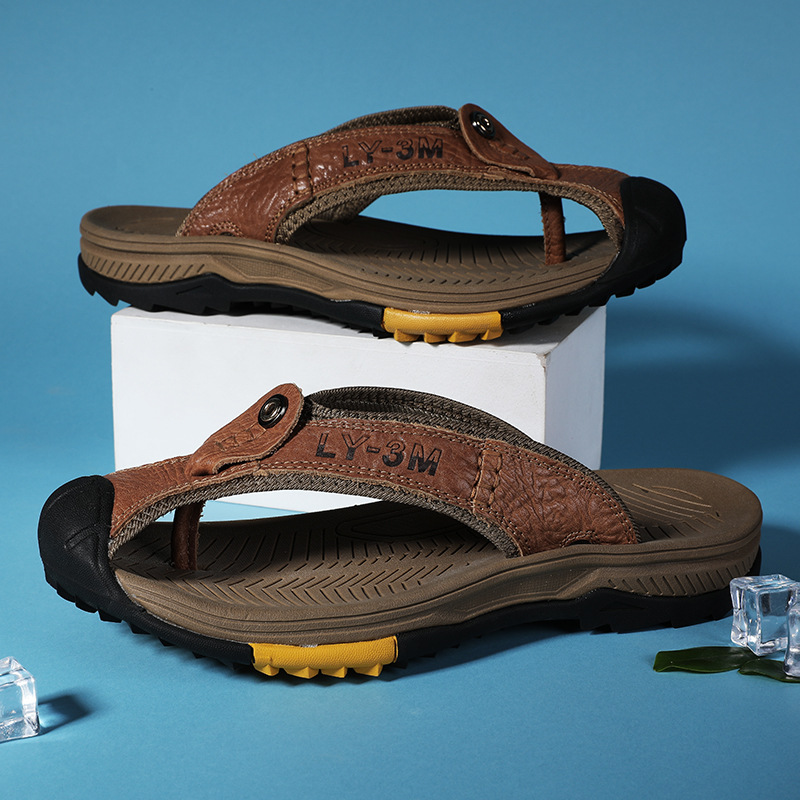 New Men's Genuine Leather Flip – обзор и цена Flip Flop Leather Men
