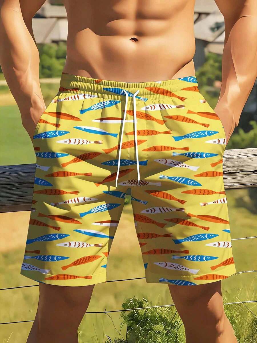 Colorful Fish Pattern Swim Tru – обзор и цена Swim Trunk Quick Dry