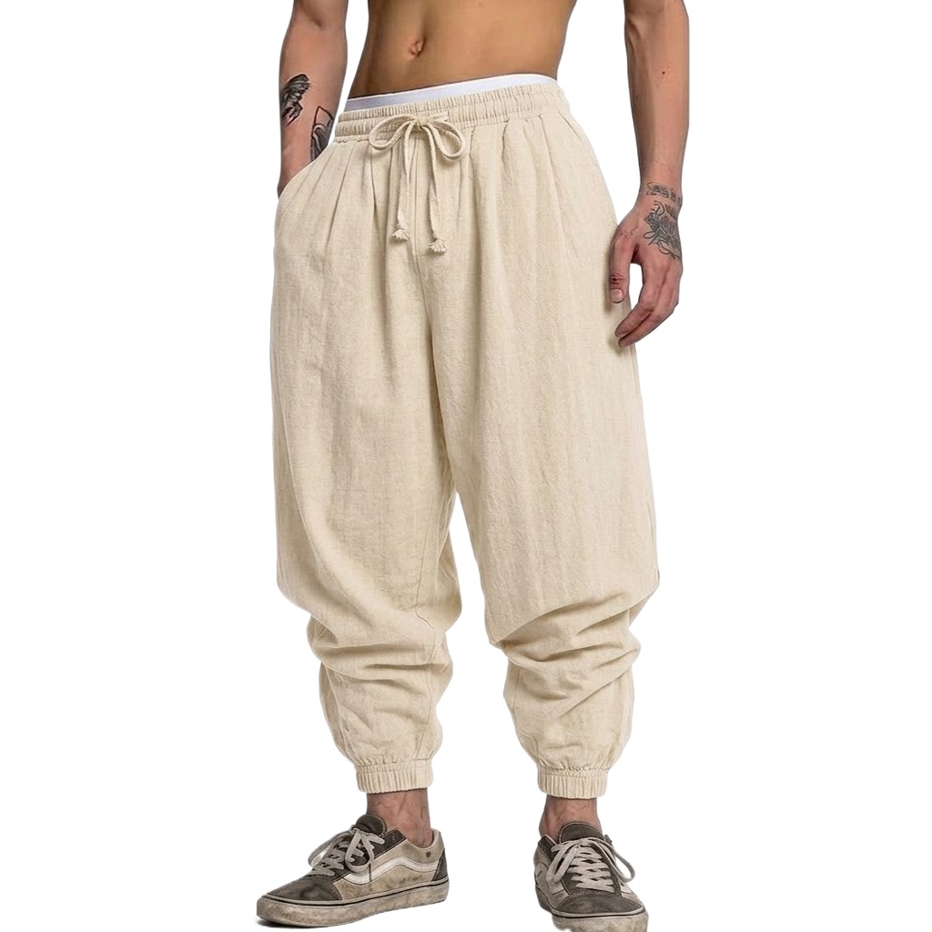 Korean Cotton Linen Trousers A – обзор и цена Short Linen Drawstring