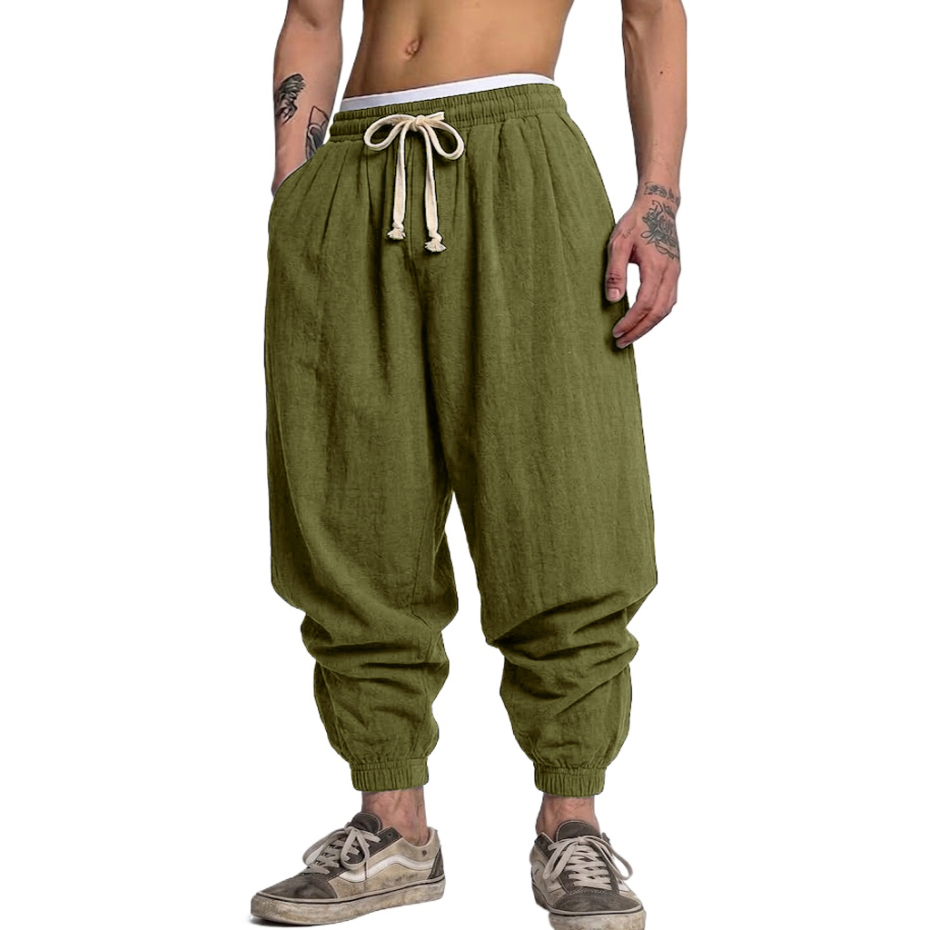 Korean Cotton Linen Trousers A – обзор и цена Short Linen Drawstring