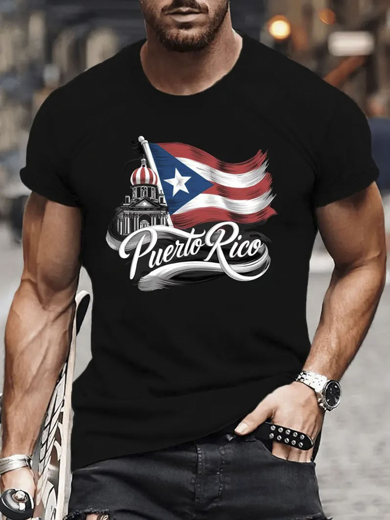  Pure Cotton Puerto Rico Flag  – обзор и цена Linen Shirt Breathable