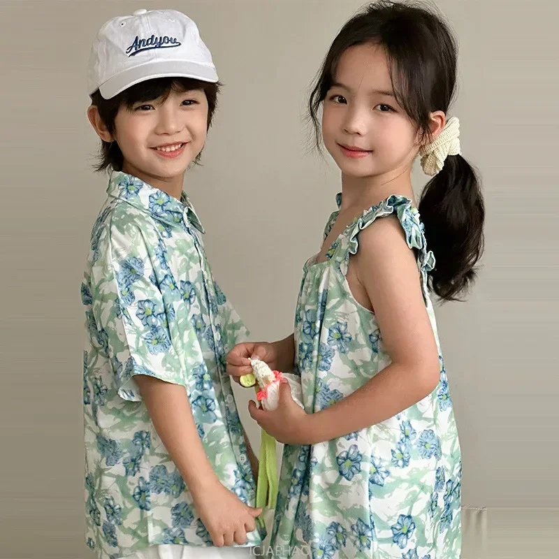Look Boys Shirts Korean Childr – обзор и цена Resort Shirt Floral