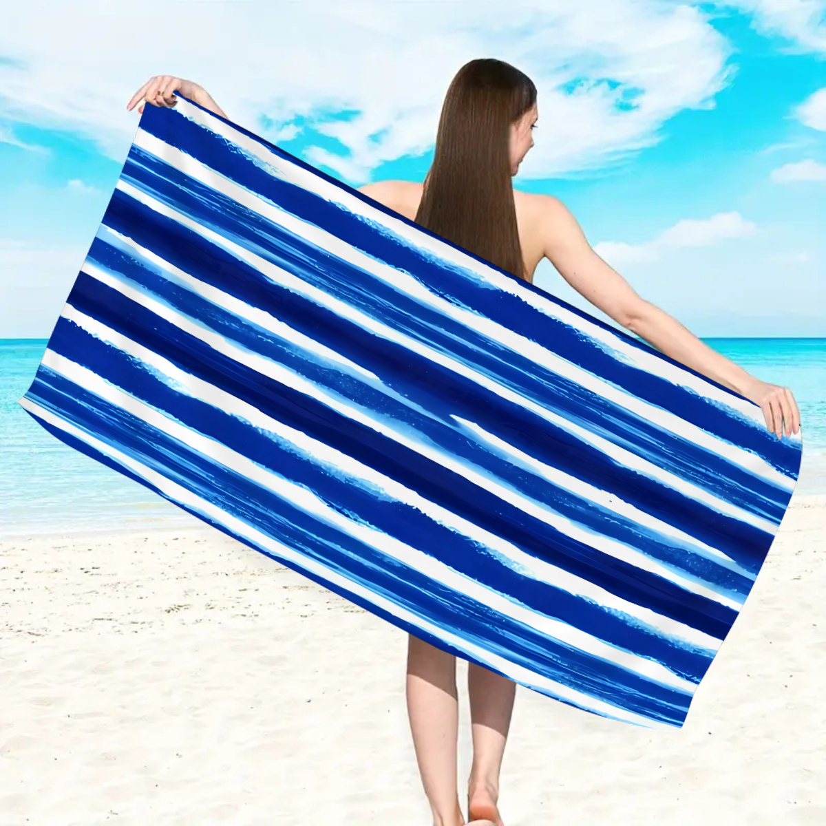 1pc fashionable colorful strip – обзор и цена Beach Towel Large
