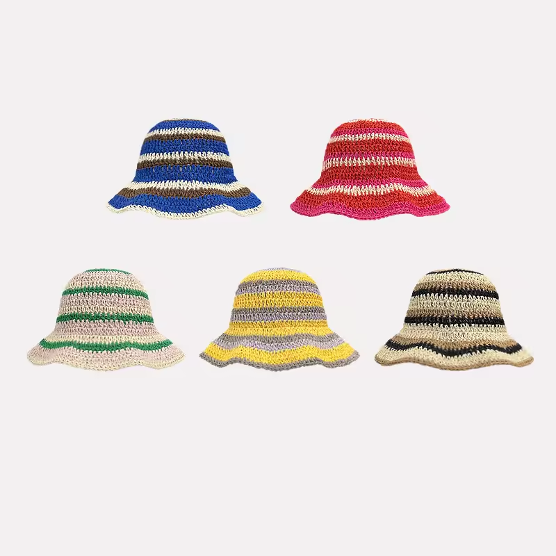 New Striped Knitted Straw Croc – обзор и цена Bucket Hat Straw