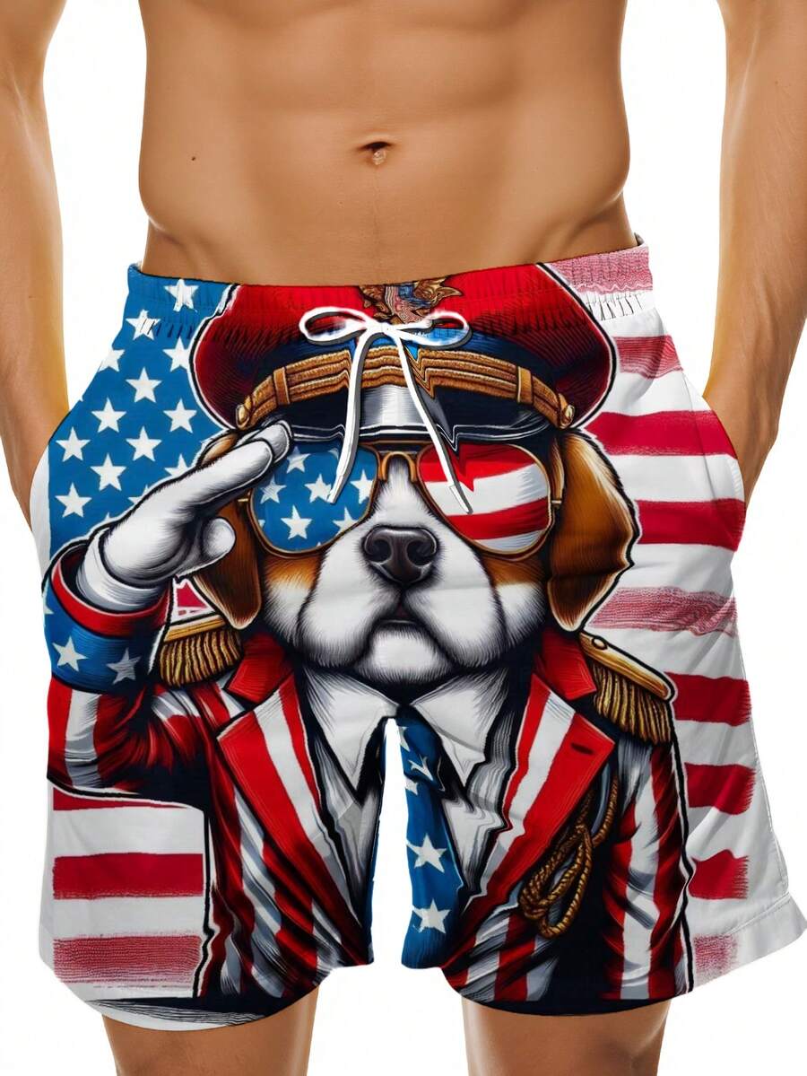 Patriotic Dog American Flag Sw – обзор и цена Swim Trunk Quick Dry