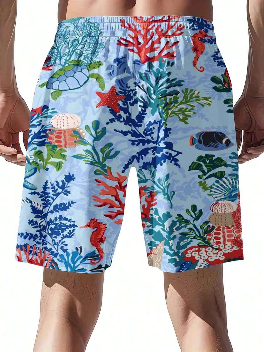 Mens Ocean Life Print Swim Tru – обзор и цена Swim Trunk Quick Dry