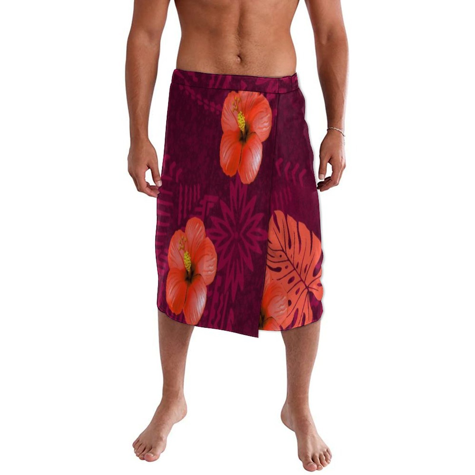 Blue Floral Polynesian Beach W – обзор и цена Sarong Men Wrap