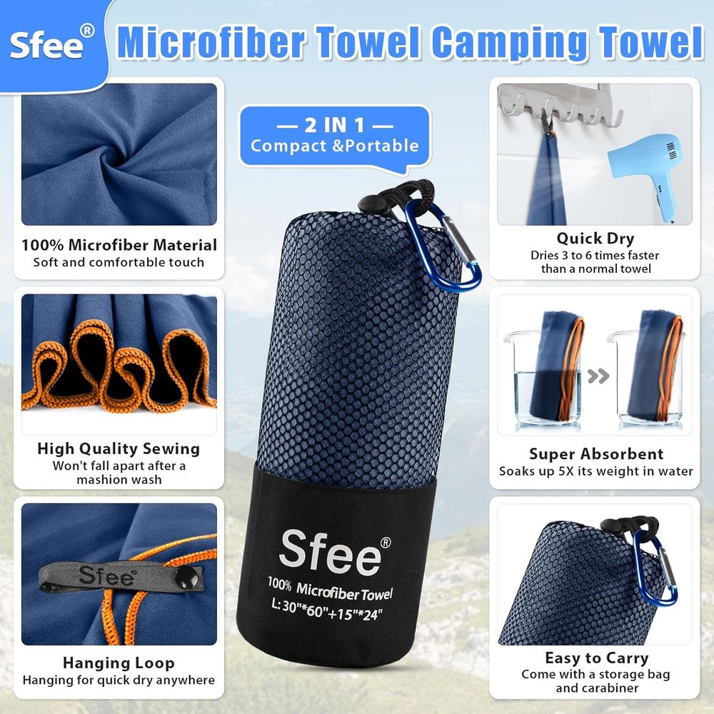 Compact Large Absorbent Travel – обзор и цена Beach Towel Large