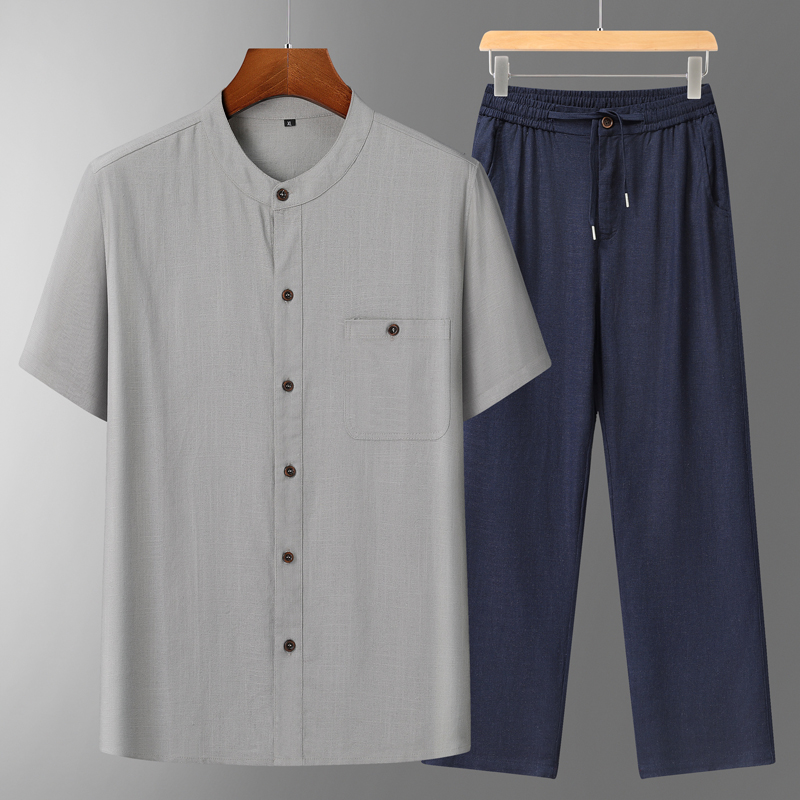 Men's Cotton Linen Tang Suit S – обзор и цена Short Linen Drawstring