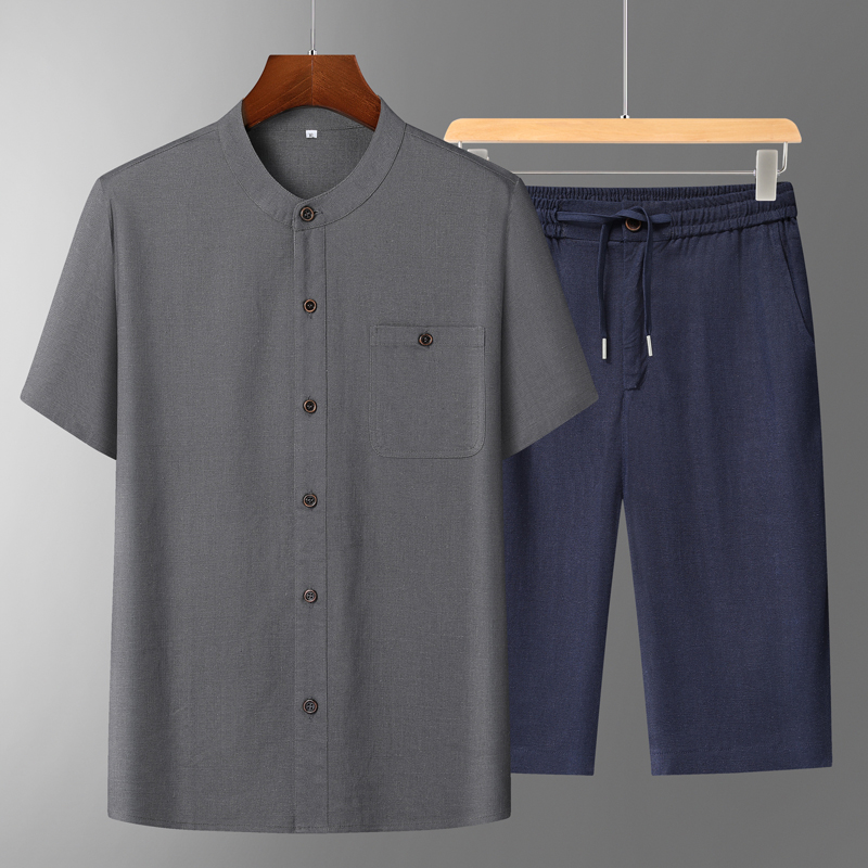 Men's Cotton Linen Tang Suit S – обзор и цена Short Linen Drawstring