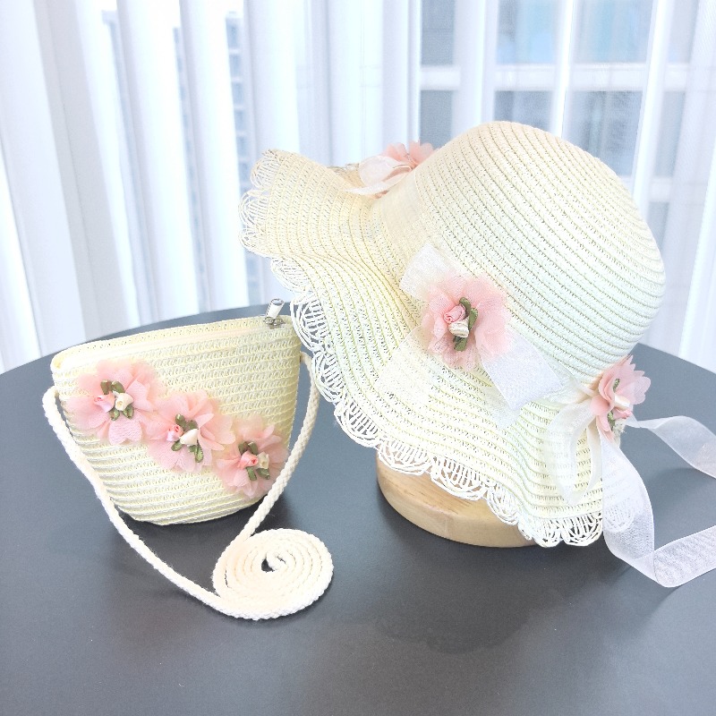 Girls 2pcs Straw Hat Solid Col – обзор и цена Bucket Hat Straw